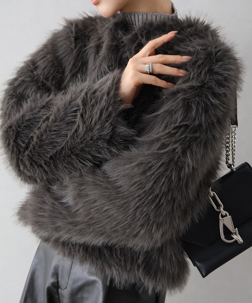 SpRay（スプレイ） ジャケット ノーカラージャケット ロングフォックス