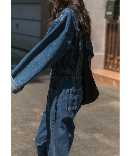 オールインワン デニムオールインワンパンツつなぎ レディース