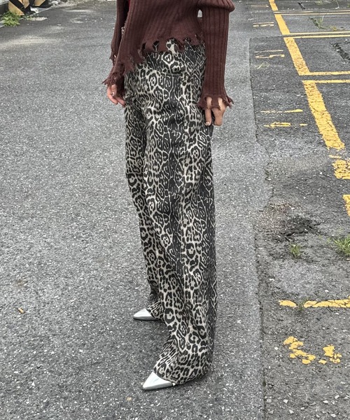 madrepadre ジーンズ デニム デニムパンツ レオパード柄デニムパンツ