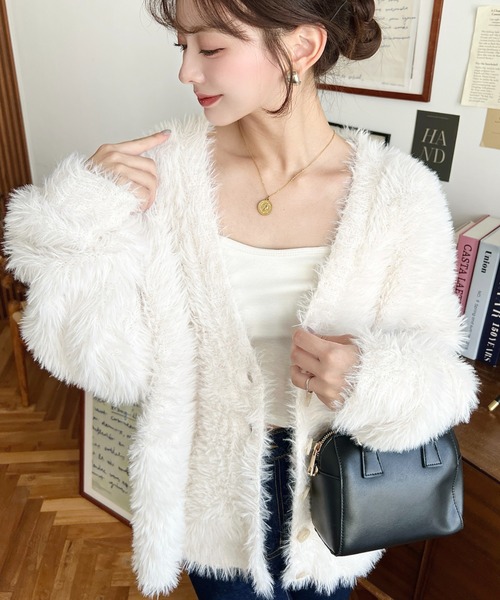 moment+ カーディガン 「累計販売枚数1万枚突破！」Vネックロング