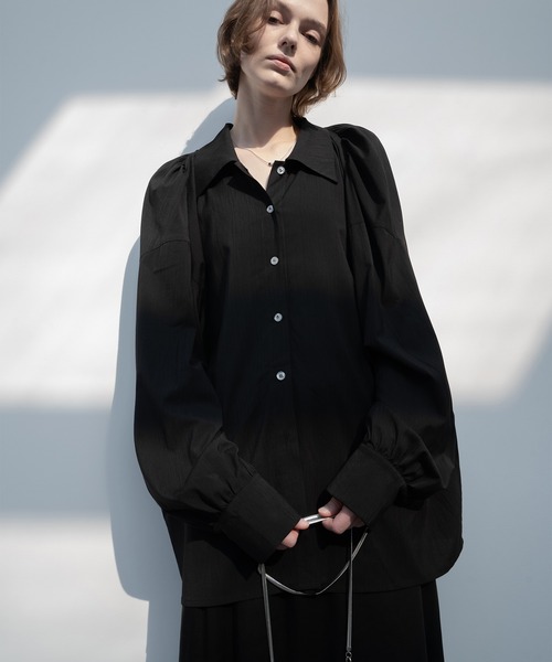 EKCOOKIES ブラウス シャツ 「 」ギャザータックショルダーボリューム