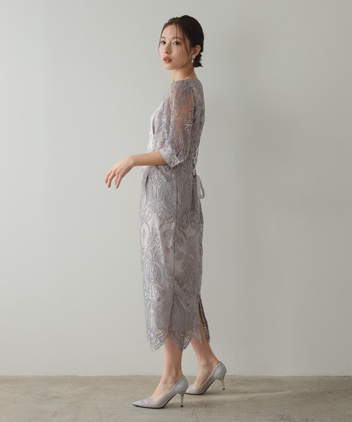 haremode（ハレモード） ドレス エンブロイダリー コクーン パーティ