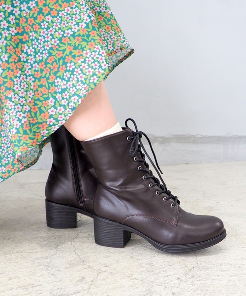 byあしながおじさん ブーツ 晴雨兼用│レースアップブーツ 8710585