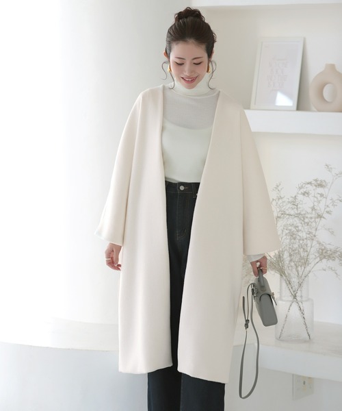 MERAKI ノーカラーコート コート manaodaysさんコラボ ウールコクーン