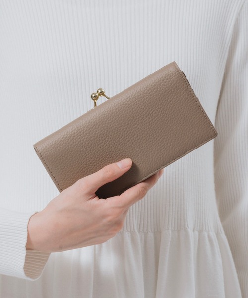 MURA（ムラ） 財布 エコレザー 日本製スナップボタン 牛本革 がま口 長