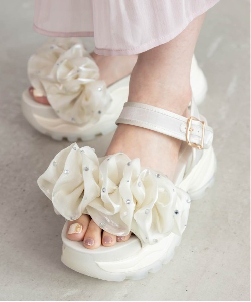 RANDA（ランダ） サンダル ボリュームフリルスポーツサンダル