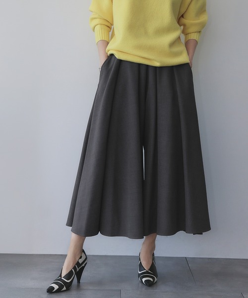 ELFRANK パンツ タック ガウチョパンツ スカーチョ キュロットパンツ