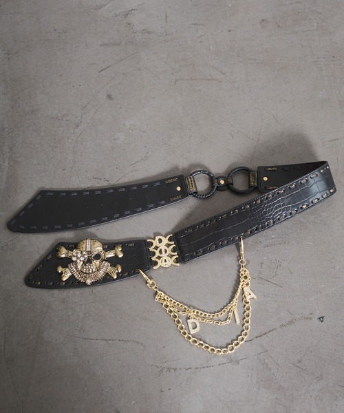 DAIYA（ダイヤ） ベルト スカルバックルチェーンベルト レディース