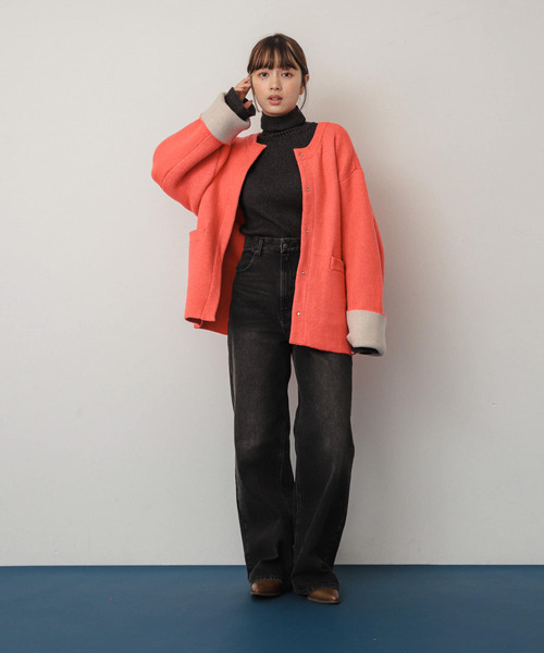 SENSE OF PLACE by URBAN RESEARCH コート アウター バイカラーニット