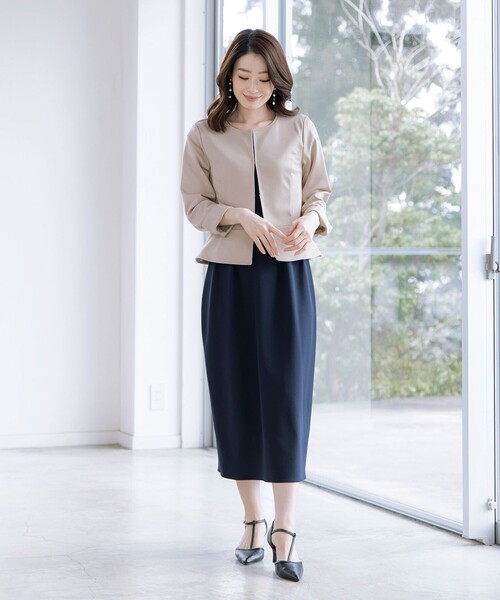 Tiaclasse ジャケット ノーカラージャケット 「新色追加・洗える」ノー