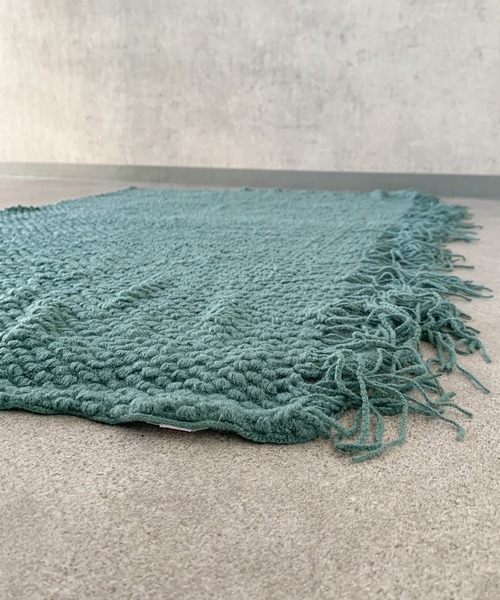 ブランケット ワッフル編み フリンジ ニットブランケット : ZOZOTOWN