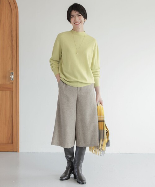 パンツ 「WEB限定」ネップヘリンボーン ガウチョ レディース