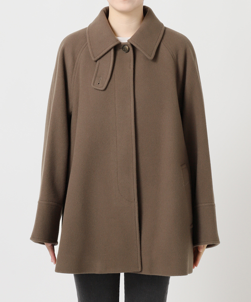 尾州ウールスーパー100Aラインコート ブラウン 38 尾洲ウールスーパー