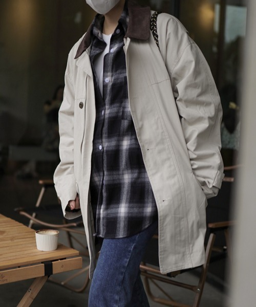 ブラウス シャツ ルーズシルエット チェックシャツ 長袖 / 10色展開