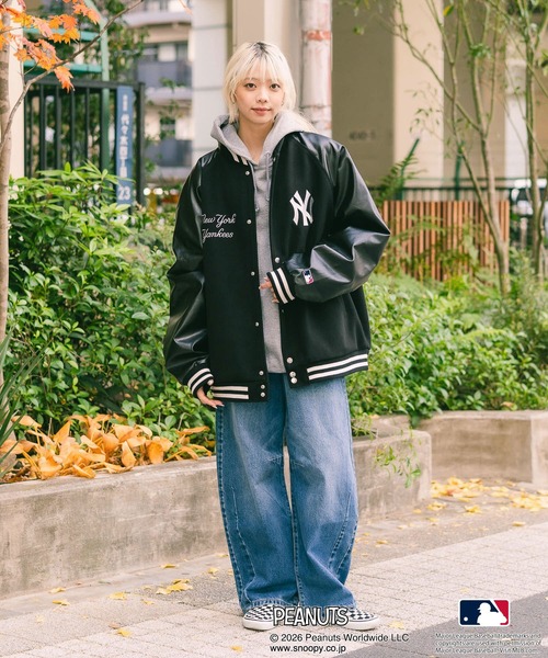 PEANUTS スタジャン 「PEANUTS×MLB」オリジナルデザイン スタジャン