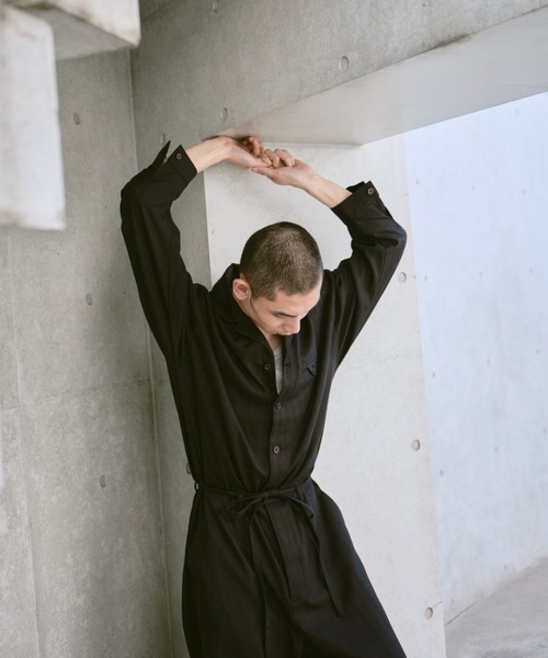 Camphor wood オールインワン open collar belted assort l/s jump