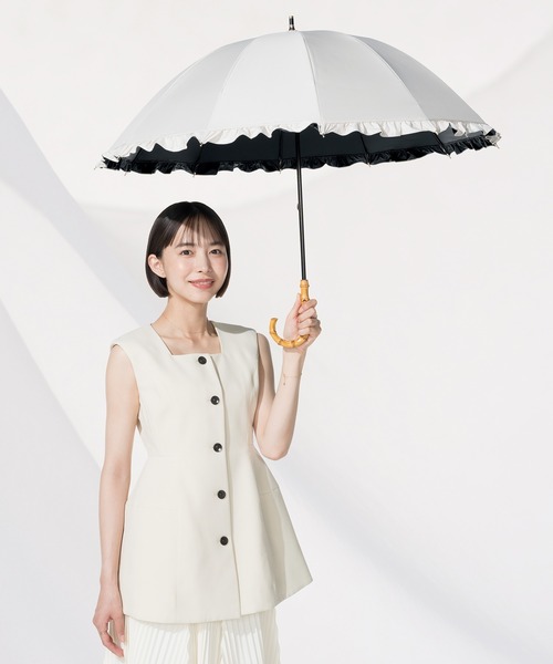 UVO（ウーボ） 傘 完全遮光100% 最強の日傘「」12本骨 長傘 フリル Wpc