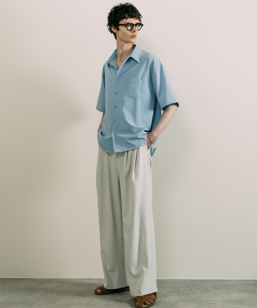 LURAKU スラックス 「LURAKU」two tuck wide straight slacks / 2