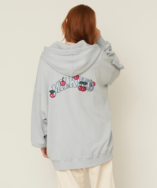 MILKFED.（ミルクフェド） パーカー CHERRY COLLEGE LOGO ZIP UP