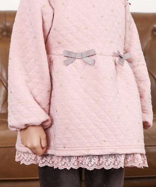 Biquette Club トレーナー ハート柄裾フリルトレーナー キッズ 子供服