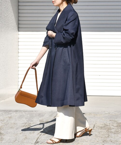 SHIPS any コート アウター any: ドライツイル ショールカラー Aライン