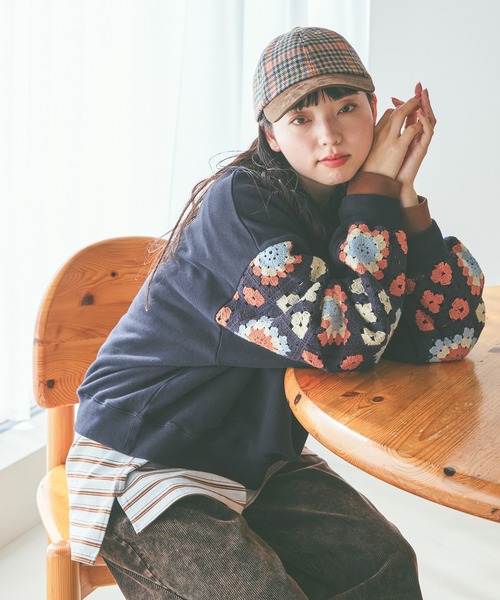 niko and…（ニコアンド） トレーナー スウェット クロシェコンビプル