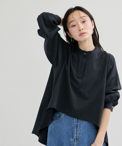 LE CERCLE par rope' ブラウス シャツ ビンテージライクツイルフリル