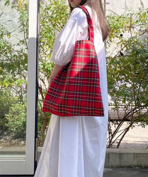 frunco トートバッグ タータンチェックバッグ レディース : ZOZOTOWN