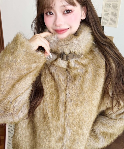 ブルゾン アウター 2WAYアレンジカラーファーブルゾン レディース