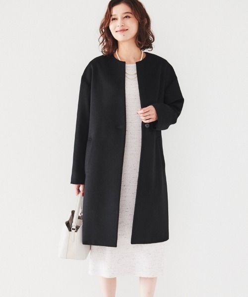 UNTITLED（アンタイトル） ノーカラーコート コート 「ゆったり/軽やか