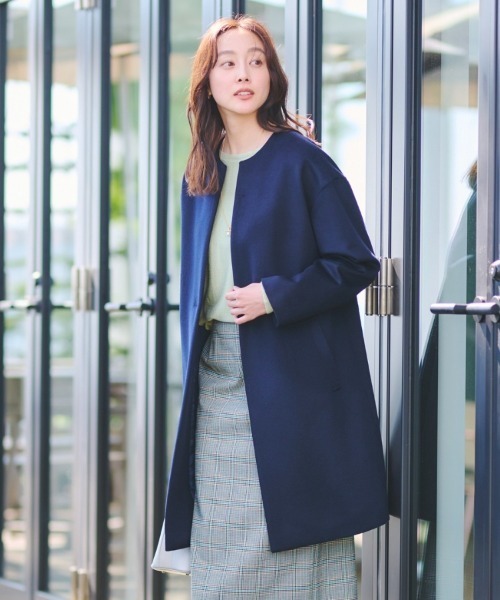 UNTITLED（アンタイトル） ノーカラーコート コート 「ゆったり/軽やか