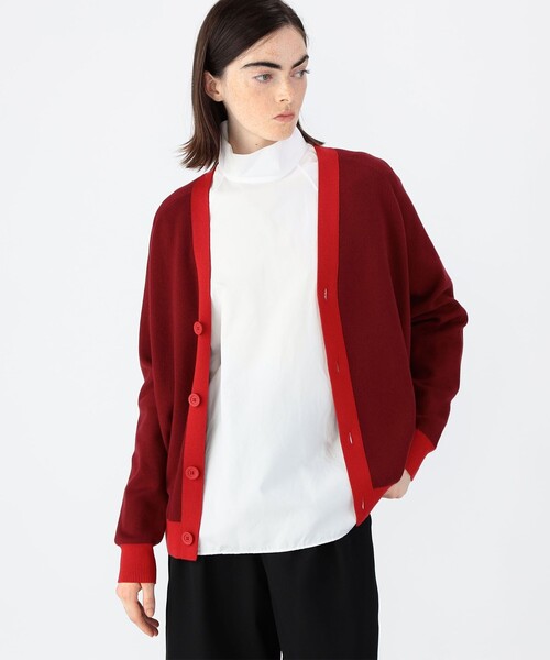 CABaN（キャバン） カーディガン コットンカシミヤ バイカラーVネック