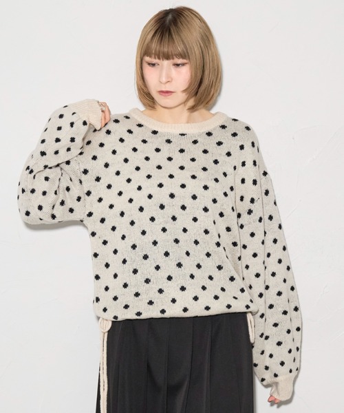 leimn ニット セーター 2WAYドット柄ニット レディース : ZOZOTOWN