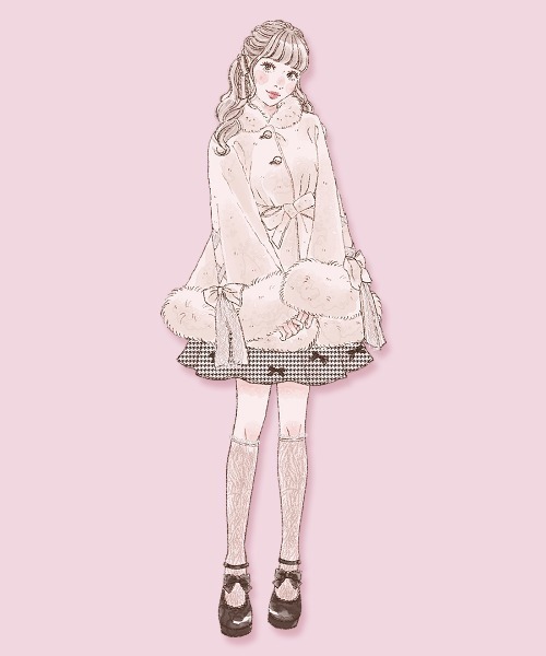 mellfy memory（メルフィーメモリー） ポンチョ Milky Sugar ribbon