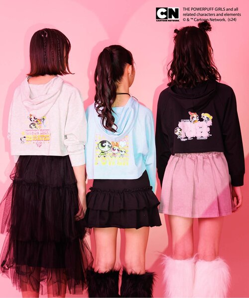 algy（アルジー） パーカー 「パワーパフ ガールズコラボ」ラグ