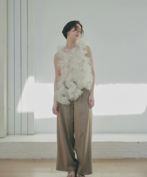 NOTREemor asymmetry tulle tops