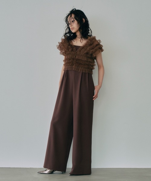 ANDRESD パンツドレス チュールベストオールインワンドレス / tulle