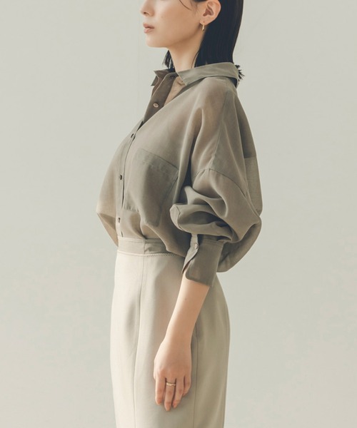 anuans（アニュアンス） ブラウス シャツ ミニマルシアーオーバー