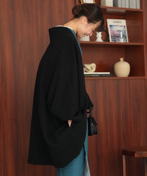 utatane ノーカラーコート コート 和装コート JAPAN MODE ドルマン2way