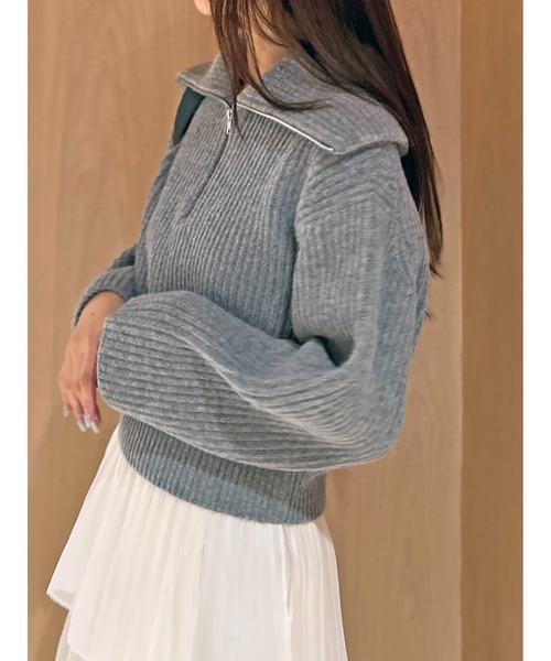 SNIDEL（スナイデル） ニット セーター ウールハーフジップニットプル