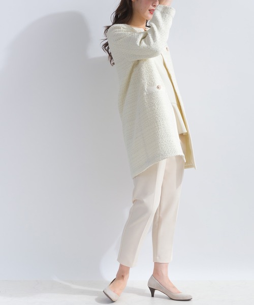 PICCIN PERLA ノーカラーコート コート 「セットアップ可能」ポケット