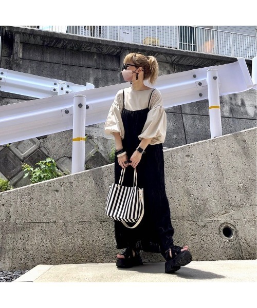 SEU ブラウス シャツ ネック2TYPE選べるバルーンスリーブブラウス