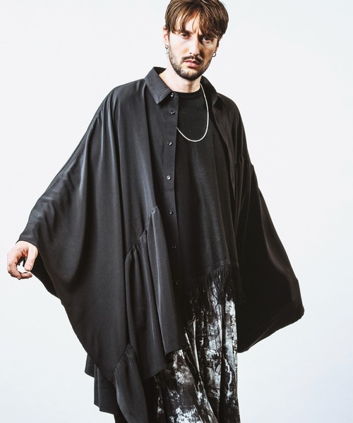 NO ID.（ノーアイディー） シャツ 「NO ID.」Asymmetry Gather Poncho