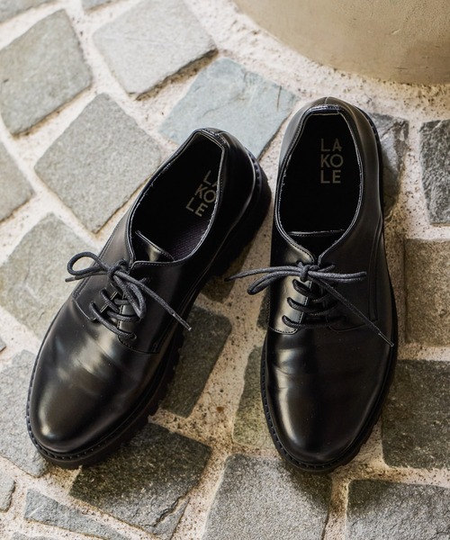 LAKOLE（ラコレ） ビジネスシューズ タンクソールプレーントゥSS