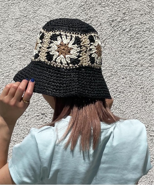 帽子 ハット 「HIKA」花柄 クロシェ編みHAT レディース メンズ