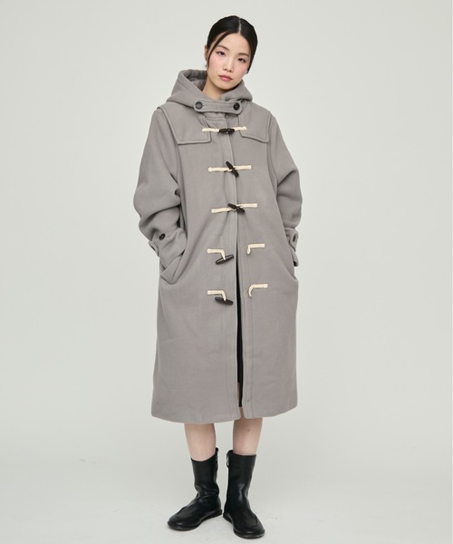 NUJOH ダッフルコート コート Monotone Double Fabric Hood Duffle