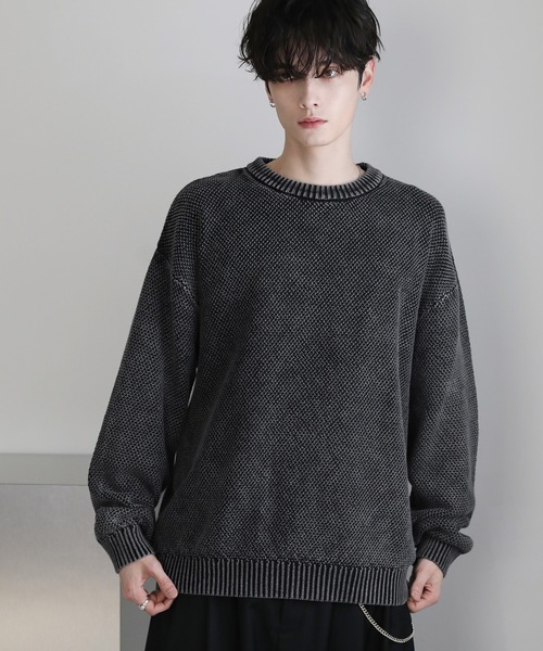 ASTRONOMY セーター ニット ピグメント加工鹿の子クルー/スキッパー