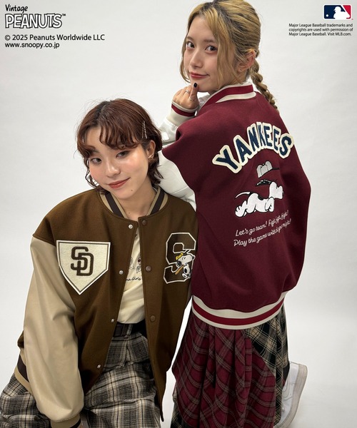 DOUBLE NAME（ダブルネーム） スタジャン MLB×PEANUTSコラボスタジアム