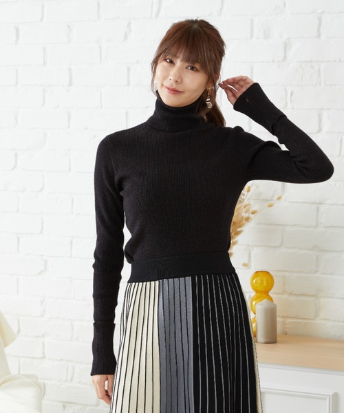 acro（アクロ） ニット セーター フィンガーホールタートルリブニット