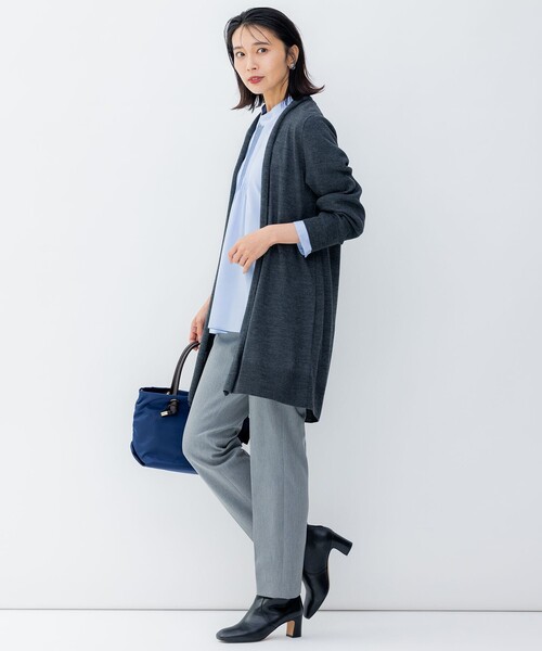 カーディガン 「洗える」サステナブルウール ショールカラー